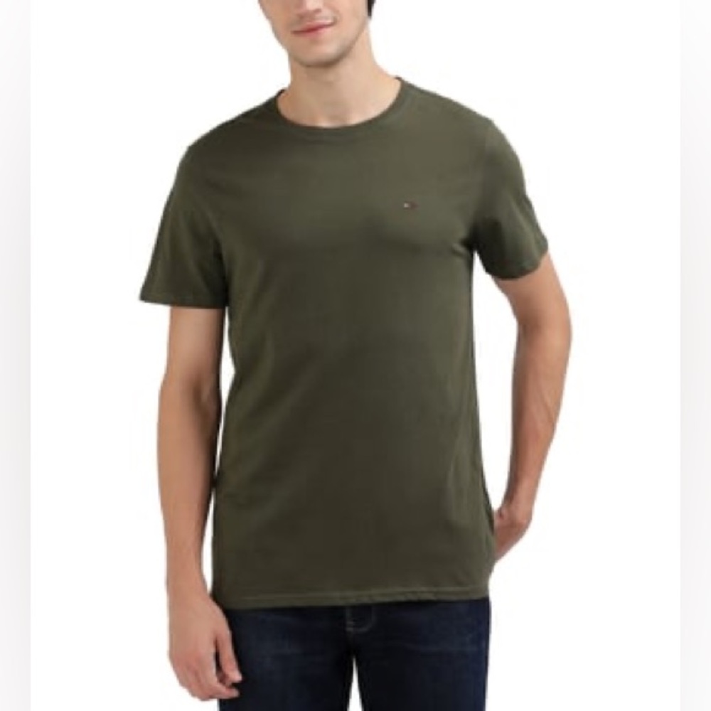 Tommy Hilfiger olive green mens crew NECK T-SHIRT size medium